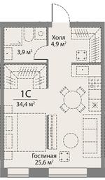 Apartment Sale, 34.4 sq. m. at Stories, zhiloy kompleks Storis na Mosfilmovskoy, kvartal Kinematograficheskiy, Moscow, Russia #2 Apartment Sale, 34.4 sq. m. at Stories, zhiloy kompleks Storis na Mosfilmovskoy, kvartal Kinematograficheskiy, Moscow, Russia #2