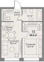 1-BD Apartment Sale, 40.5 sq. m. at Stories, zhiloy kompleks Storis na Mosfilmovskoy, kvartal Kinematograficheskiy, Moscow, Russia #3