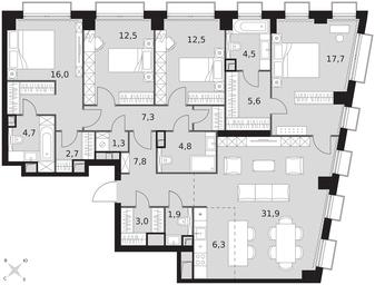 5-BD Apartment Sale, 140.5 sq. m. at Sydney City, Shenogina Street, 2, Moscow, Russia #3 5-BD Apartment Sale, 140.5 sq. m. at Sydney City, Shenogina Street, 2, Moscow, Russia #3