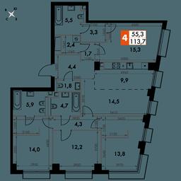 5-BD Apartment Sale, 113.7 sq. m. at Sydney City, Shenogina Street, 2, Moscow, Russia #2 5-BD Apartment Sale, 113.7 sq. m. at Sydney City, Shenogina Street, 2, Moscow, Russia #2