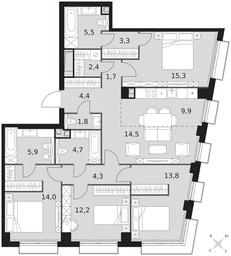 5-BD Apartment Sale, 113.7 sq. m. at Sydney City, Shenogina Street, 2, Moscow, Russia #3 5-BD Apartment Sale, 113.7 sq. m. at Sydney City, Shenogina Street, 2, Moscow, Russia #3
