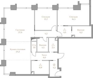 2-BD Apartment Sale, 123.5 sq. m. at Luzhniki Collection, Luzhnetskaya Embankment, 2/4с17, Moscow, Russia #3 2-BD Apartment Sale, 123.5 sq. m. at Luzhniki Collection, Luzhnetskaya Embankment, 2/4с17, Moscow, Russia #3