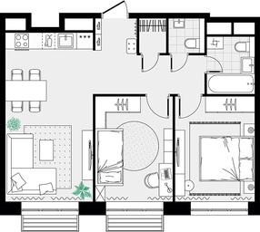 2-BD Apartment Sale, 56.34 sq. m. at Novograd Pavlino, Kosinskoye shosse, 2, Novoye Pavlino Microdistrict, Balashikha, Moscow Region, Russia #2 2-BD Apartment Sale, 56.34 sq. m. at Novograd Pavlino, Kosinskoye shosse, 2, Novoye Pavlino Microdistrict, Balashikha, Moscow Region, Russia #2