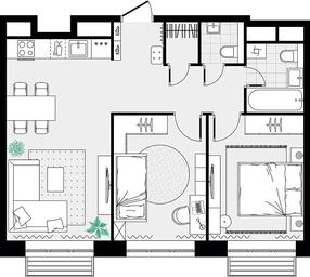 2-BD Apartment Sale, 56.34 sq. m. at Novograd Pavlino, Kosinskoye shosse, 2, Novoye Pavlino Microdistrict, Balashikha, Moscow Region, Russia #2 2-BD Apartment Sale, 56.34 sq. m. at Novograd Pavlino, Kosinskoye shosse, 2, Novoye Pavlino Microdistrict, Balashikha, Moscow Region, Russia #2