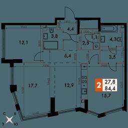 3-BD Apartment Sale, 84.4 sq. m. at Sydney City, Shenogina Street, 2, Moscow, Russia #2 3-BD Apartment Sale, 84.4 sq. m. at Sydney City, Shenogina Street, 2, Moscow, Russia #2