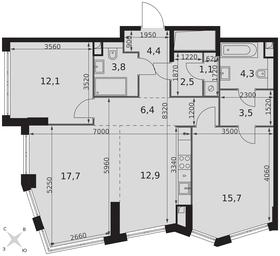 3-BD Apartment Sale, 84.4 sq. m. at Sydney City, Shenogina Street, 2, Moscow, Russia #4