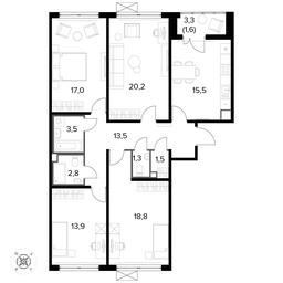 4-BD Apartment Sale, 109.9平方米 at Pervyi Leningradskiy, Pervy Leningradskiy Residential Complex, Moscow, Russia #3 4-BD Apartment Sale, 109.9平方米 at Pervyi Leningradskiy, Pervy Leningradskiy Residential Complex, Moscow, Russia #3
