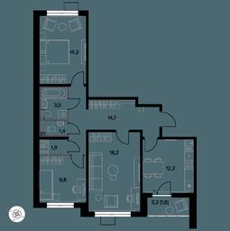 3-BD Apartment Sale, 77.7 sq. m. at Yzhnaya Bitsa, Yuzhnaya Bitsa Residential Complex, posyolok Bittsa, Leninskiy City District, Moscow Region, Russia #3