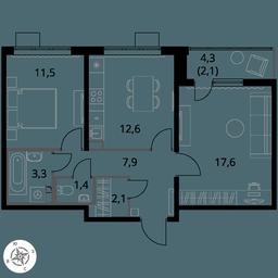 2-BD Apartment Sale, 58.5平方米 at Pervy Yuzhny, zhiloy kompleks Pervy Yuzhny, Leninskiy City District, Moscow Region, Russia #3 2-BD Apartment Sale, 58.5平方米 at Pervy Yuzhny, zhiloy kompleks Pervy Yuzhny, Leninskiy City District, Moscow Region, Russia #3
