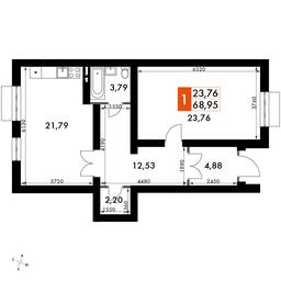 2-BD Apartment Sale, 72.5平方米 at Zhavoronki Club, zhiloy kompleks Akkord Smart-kvartal, Mitkino Village, Odintsovskiy City District, Moscow Region, Russia #2