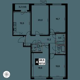 4-BD Apartment Sale, 108.3 sq. m. at Yzhnaya Bitsa, Yuzhnaya Bitsa Residential Complex, posyolok Bittsa, Leninskiy City District, Moscow Region, Russia #2 4-BD Apartment Sale, 108.3 sq. m. at Yzhnaya Bitsa, Yuzhnaya Bitsa Residential Complex, posyolok Bittsa, Leninskiy City District, Moscow Region, Russia #2