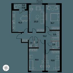 4-BD Apartment Sale, 108.3 sq. m. at Yzhnaya Bitsa, Yuzhnaya Bitsa Residential Complex, posyolok Bittsa, Leninskiy City District, Moscow Region, Russia #3 4-BD Apartment Sale, 108.3 sq. m. at Yzhnaya Bitsa, Yuzhnaya Bitsa Residential Complex, posyolok Bittsa, Leninskiy City District, Moscow Region, Russia #3