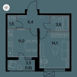1-BD Apartment Sale, 38.1 sq. m. at Yzhnaya Bitsa, Yuzhnaya Bitsa Residential Complex, posyolok Bittsa, Leninskiy City District, Moscow Region, Russia #3