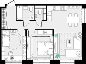 2-BD Apartment Sale, 61.4 sq. m. at Novograd Pavlino, Kosinskoye shosse, 2, Novoye Pavlino Microdistrict, Balashikha, Moscow Region, Russia #3 2-BD Apartment Sale, 61.4 sq. m. at Novograd Pavlino, Kosinskoye shosse, 2, Novoye Pavlino Microdistrict, Balashikha, Moscow Region, Russia #3
