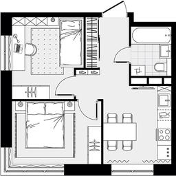 1-BD Apartment Sale, 39.89 sq. m. at Tsvetochnye Polyany City, kvartal № 165, Filimonkovskoye Municipal Formation, Moscow, Russia #2