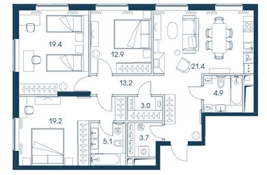 3-BD Apartment Sale, 102.8 sq. m. at Intonatsiya, Schukinskaya Street, 7/9с7, Moscow, Russia #3 3-BD Apartment Sale, 102.8 sq. m. at Intonatsiya, Schukinskaya Street, 7/9с7, Moscow, Russia #3