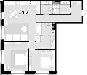 2-BD Apartment Sale, 87.1 sq. m. at Crystal, Generala Glagoleva Street, 16с1, Moscow, Russia #3