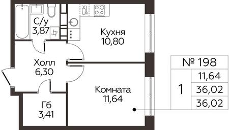 Apartment Sale, 36.02 sq. m. at Kvartal Rumyantsevo, ulitsa Admirala Kornilova, с1, Mosrentgen Settlement, Moscow, Russia #2 Apartment Sale, 36.02 sq. m. at Kvartal Rumyantsevo, ulitsa Admirala Kornilova, с1, Mosrentgen Settlement, Moscow, Russia #2