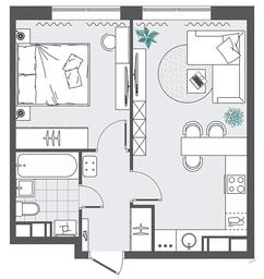 1-BD Apartment Sale, 38.28 sq. m. at Kvartal Rumyantsevo, ulitsa Admirala Kornilova, с1, Mosrentgen Settlement, Moscow, Russia #4