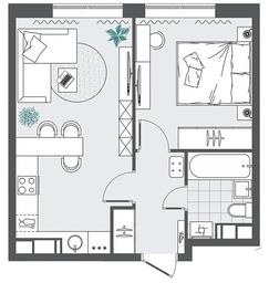 1-BD Apartment Sale, 38.28 sq. m. at Kvartal Rumyantsevo, ulitsa Admirala Kornilova, с1, Mosrentgen Settlement, Moscow, Russia #4