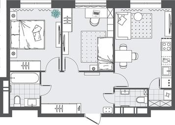 1-BD Apartment Sale, 55.25 sq. m. at Kvartal Rumyantsevo, ulitsa Admirala Kornilova, с1, Mosrentgen Settlement, Moscow, Russia #2 1-BD Apartment Sale, 55.25 sq. m. at Kvartal Rumyantsevo, ulitsa Admirala Kornilova, с1, Mosrentgen Settlement, Moscow, Russia #2