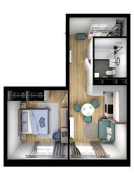 Apartment Sale, 34.72平方米 at Kvartal Rumyantsevo, ulitsa Admirala Kornilova, с1, Mosrentgen Settlement, Moscow, Russia #4