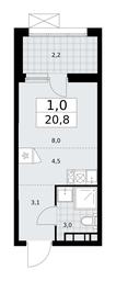 Apartment Sale, 20.8平方米 at Buninskie Kvartaly, Akademika Semyonova Street, 22, Moscow, Russia #2