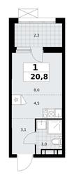 Apartment Sale, 20.8平方米 at Buninskie Kvartaly, Akademika Semyonova Street, 22, Moscow, Russia #3 Apartment Sale, 20.8平方米 at Buninskie Kvartaly, Akademika Semyonova Street, 22, Moscow, Russia #3