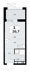 Apartment Sale, 20.7平方米 at Buninskie Kvartaly, Akademika Semyonova Street, 22, Moscow, Russia #3