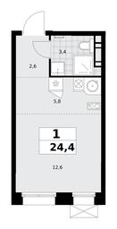Apartment Sale, 24.4 sq. m. at Buninskie Kvartaly, Akademika Semyonova Street, 22, Moscow, Russia #3 Apartment Sale, 24.4 sq. m. at Buninskie Kvartaly, Akademika Semyonova Street, 22, Moscow, Russia #3