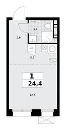 Apartment Sale, 24.4 sq. m. at Buninskie Kvartaly, Akademika Semyonova Street, 22, Moscow, Russia #3 Apartment Sale, 24.4 sq. m. at Buninskie Kvartaly, Akademika Semyonova Street, 22, Moscow, Russia #3