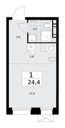 Apartment Sale, 24.4 sq. m. at Buninskie Kvartaly, Akademika Semyonova Street, 22, Moscow, Russia #2 Apartment Sale, 24.4 sq. m. at Buninskie Kvartaly, Akademika Semyonova Street, 22, Moscow, Russia #2