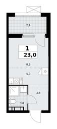 Apartment Sale, 23平方米 at Buninskie Kvartaly, Akademika Semyonova Street, 22, Moscow, Russia #3 Apartment Sale, 23平方米 at Buninskie Kvartaly, Akademika Semyonova Street, 22, Moscow, Russia #3