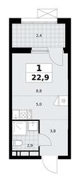 Apartment Sale, 22.9平方米 at Buninskie Kvartaly, Akademika Semyonova Street, 22, Moscow, Russia #4