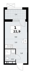 Apartment Sale, 22.9平方米 at Buninskie Kvartaly, Akademika Semyonova Street, 22, Moscow, Russia #3 Apartment Sale, 22.9平方米 at Buninskie Kvartaly, Akademika Semyonova Street, 22, Moscow, Russia #3