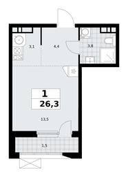 Apartment Sale, 26.3 sq. m. at Buninskie Kvartaly, Akademika Semyonova Street, 22, Moscow, Russia #3 Apartment Sale, 26.3 sq. m. at Buninskie Kvartaly, Akademika Semyonova Street, 22, Moscow, Russia #3