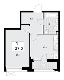 Apartment Sale, 37平方米 at Buninskie Kvartaly, Akademika Semyonova Street, 22, Moscow, Russia #2 Apartment Sale, 37平方米 at Buninskie Kvartaly, Akademika Semyonova Street, 22, Moscow, Russia #2