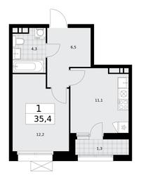 Apartment Sale, 35.4平方米 at Buninskie Kvartaly, Akademika Semyonova Street, 22, Moscow, Russia #2
