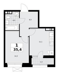 Apartment Sale, 35.4平方米 at Buninskie Kvartaly, Akademika Semyonova Street, 22, Moscow, Russia #4