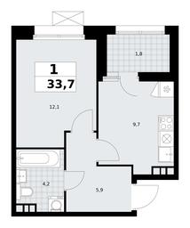 Apartment Sale, 33.7平方米 at Buninskie Kvartaly, Akademika Semyonova Street, 22, Moscow, Russia #3 Apartment Sale, 33.7平方米 at Buninskie Kvartaly, Akademika Semyonova Street, 22, Moscow, Russia #3
