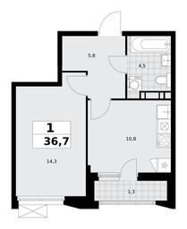 Apartment Sale, 36.7平方米 at Buninskie Kvartaly, Akademika Semyonova Street, 22, Moscow, Russia #3 Apartment Sale, 36.7平方米 at Buninskie Kvartaly, Akademika Semyonova Street, 22, Moscow, Russia #3