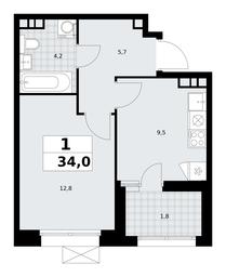 Apartment Sale, 34平方米 at Buninskie Kvartaly, Akademika Semyonova Street, 22, Moscow, Russia #3 Apartment Sale, 34平方米 at Buninskie Kvartaly, Akademika Semyonova Street, 22, Moscow, Russia #3