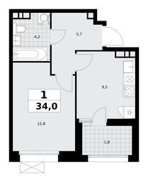 Apartment Sale, 34平方米 at Buninskie Kvartaly, Akademika Semyonova Street, 22, Moscow, Russia #4