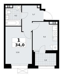 Apartment Sale, 34平方米 at Buninskie Kvartaly, Akademika Semyonova Street, 22, Moscow, Russia #4