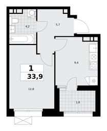 Apartment Sale, 33.9平方米 at Buninskie Kvartaly, Akademika Semyonova Street, 22, Moscow, Russia #3 Apartment Sale, 33.9平方米 at Buninskie Kvartaly, Akademika Semyonova Street, 22, Moscow, Russia #3
