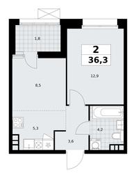 Продажа 1-комн. квартиры, 36,3 м² в ЖК «Бунинские кварталы», улица Академика Семёнова, 22, Москва, Россия #4