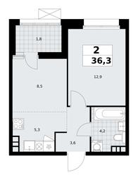 Продажа 1-комн. квартиры, 36,3 м² в ЖК «Бунинские кварталы», улица Академика Семёнова, 22, Москва, Россия #3 Продажа 1-комн. квартиры, 36,3 м² в ЖК «Бунинские кварталы», улица Академика Семёнова, 22, Москва, Россия #3