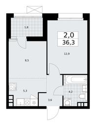 Продажа 1-комн. квартиры, 36,3 м² в ЖК «Бунинские кварталы», улица Академика Семёнова, 22, Москва, Россия #2 Продажа 1-комн. квартиры, 36,3 м² в ЖК «Бунинские кварталы», улица Академика Семёнова, 22, Москва, Россия #2