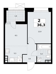 1-BD Apartment Sale, 36.3平方米 at Buninskie Kvartaly, Akademika Semyonova Street, 22, Moscow, Russia #3 1-BD Apartment Sale, 36.3平方米 at Buninskie Kvartaly, Akademika Semyonova Street, 22, Moscow, Russia #3