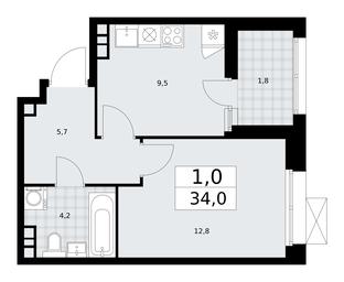 Apartment Sale, 34平方米 at Buninskie Kvartaly, Akademika Semyonova Street, 22, Moscow, Russia #2